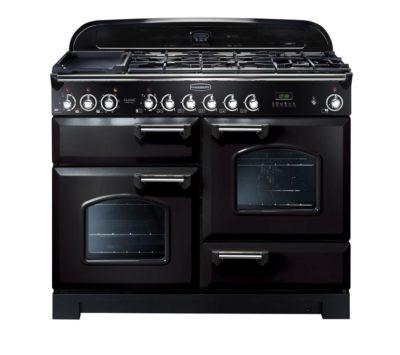 Rangemaster Classic Deluxe 110 Dual Fuel Range Cooker - Black & Chrome Rangemaster Classic Deluxe 110 Dual Fuel Range Cooker - Black & Chrome